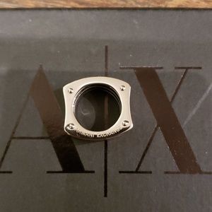 Mens arms Exchange ring black silver and gold